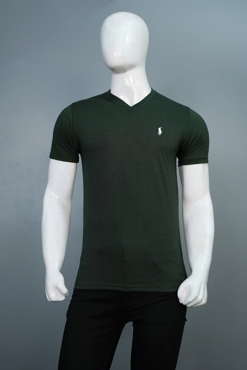 Army Green Premium V Neck T shirts