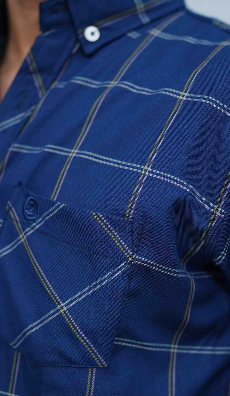 Classic Navy Blue Check Shirts