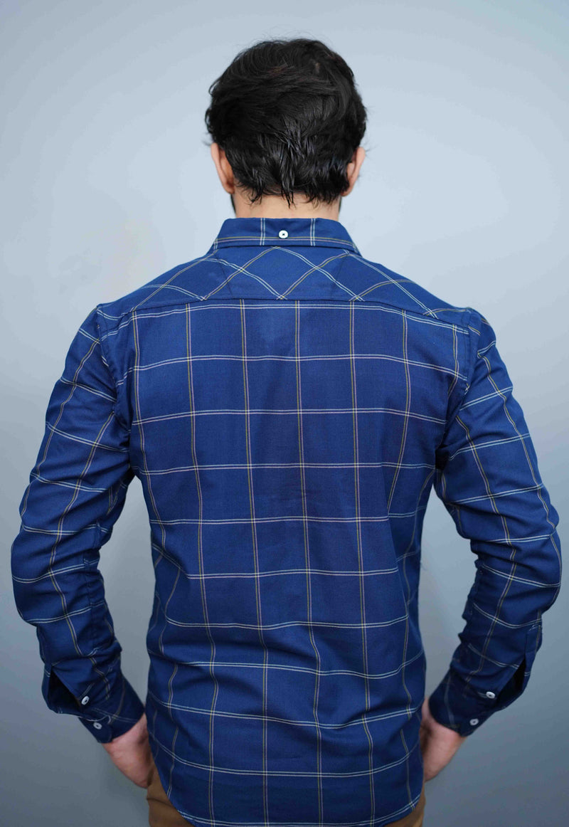 Classic Navy Blue Check Shirts