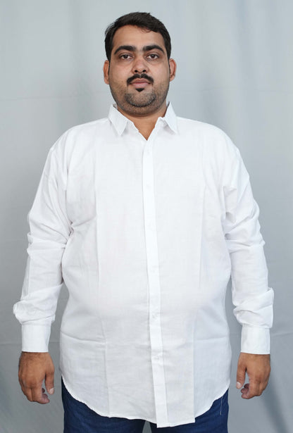 Big Size White Casual Shirt