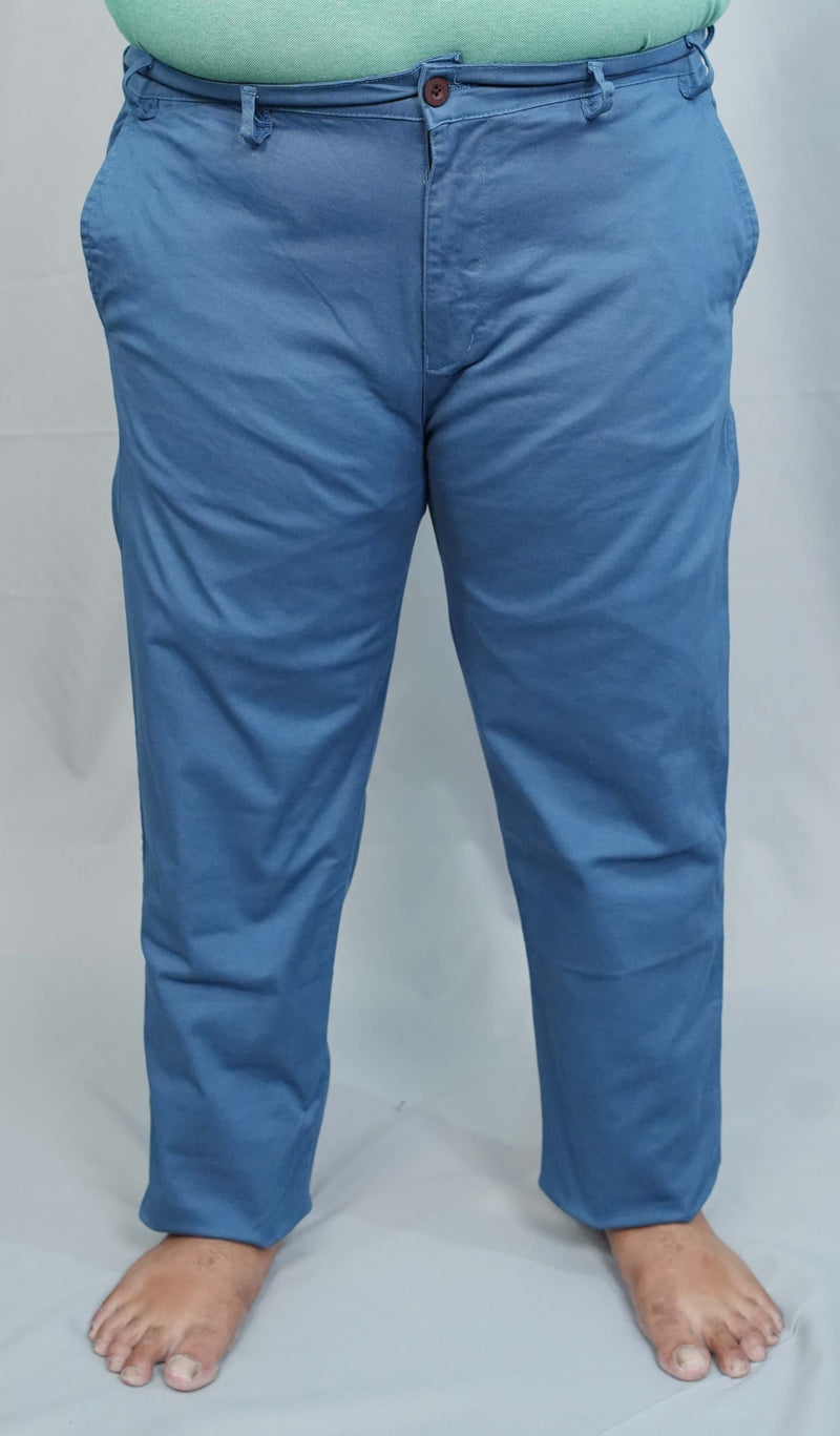 Mid Blue Cotton Chino Pants