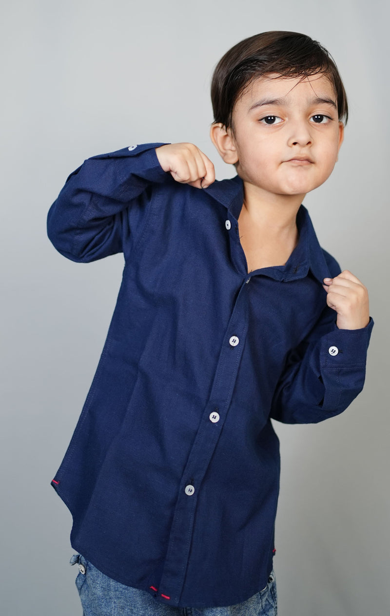 Navy Blue Boys Shirt