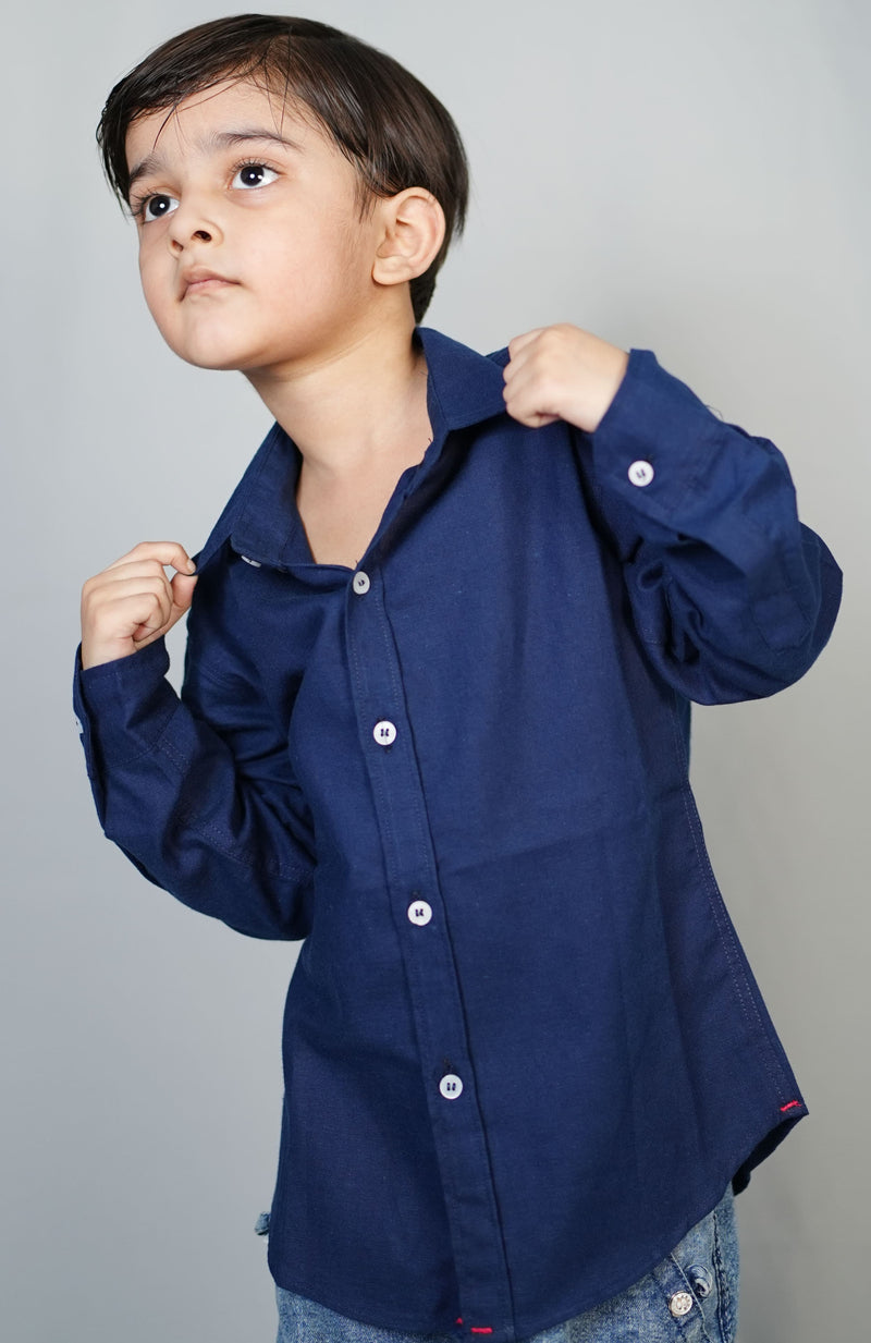 Navy Blue Boys Shirt