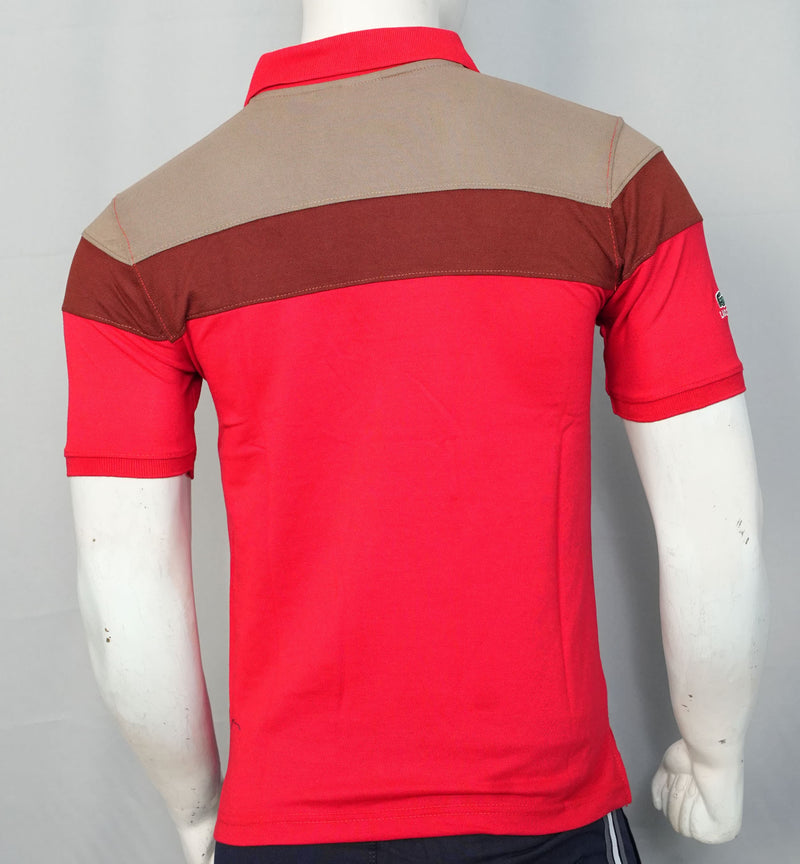 Red & Brown Lacoste fashion Polo