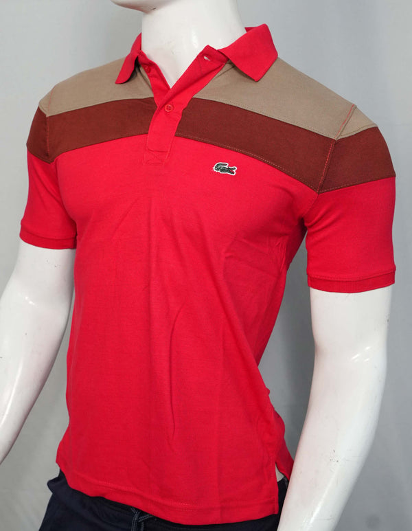 Red & Brown Lacoste fashion Polo