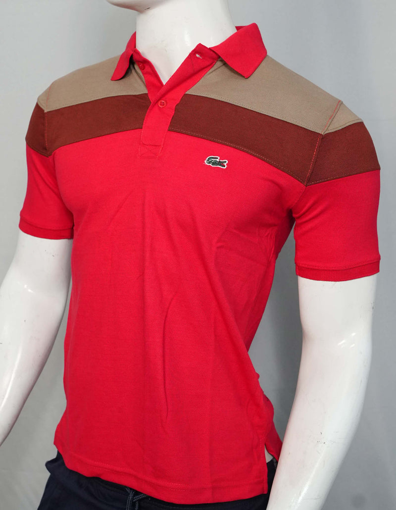 Red & Brown Lacoste fashion Polo