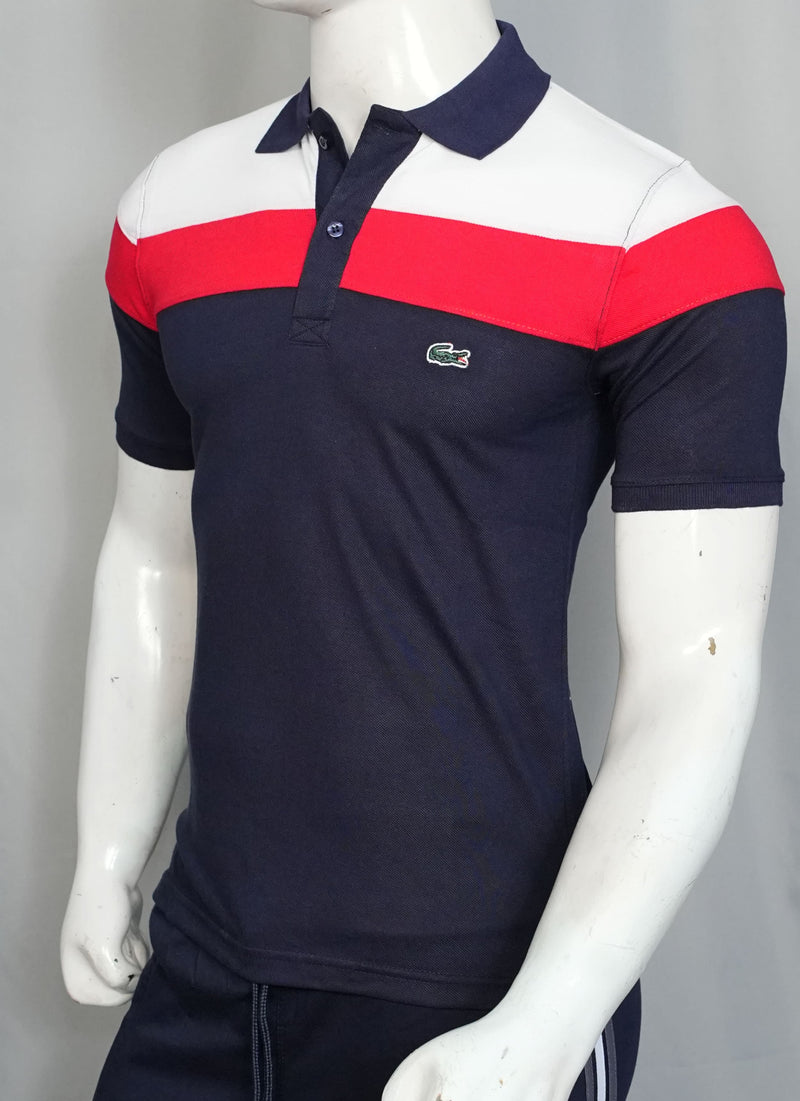 Navy Blue & Red Men's Fashion Stylish Lacoste Polo