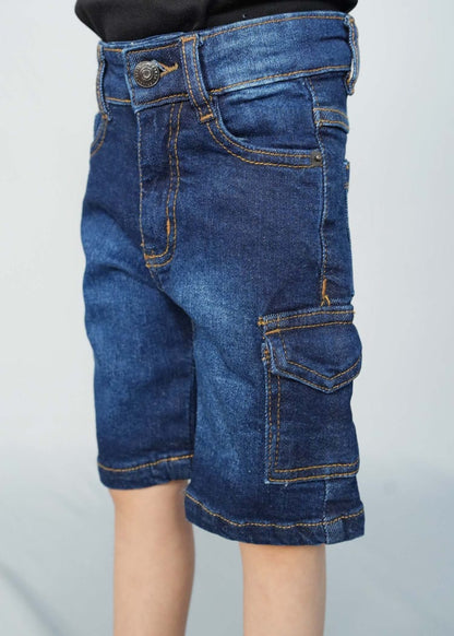 Boys Stylish Dark Blue Denim Short