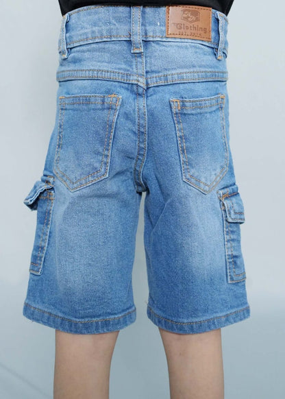 Boys Comfortable Mid Blue Denim short