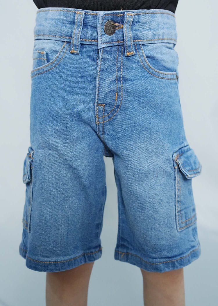 Boys Comfortable Mid Blue Denim short