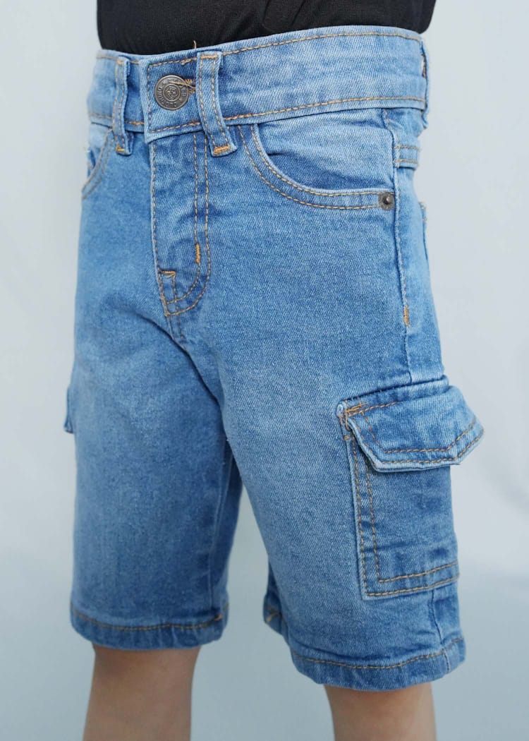 Boys Comfortable Mid Blue Denim short