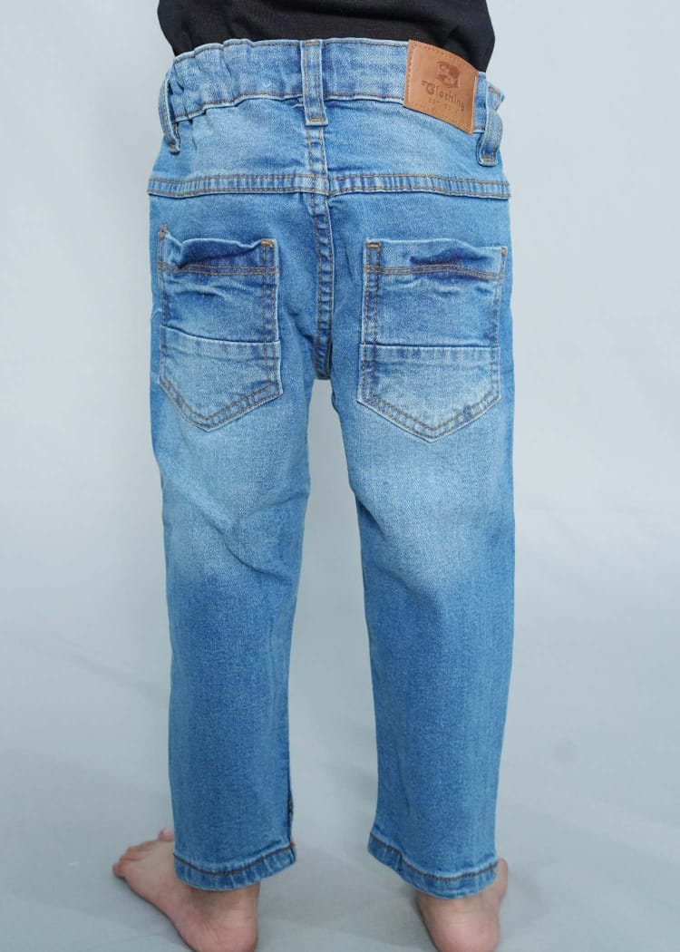 Boys Mid Blue Denim Pant