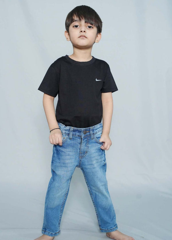 Boys Mid Blue Denim Pant