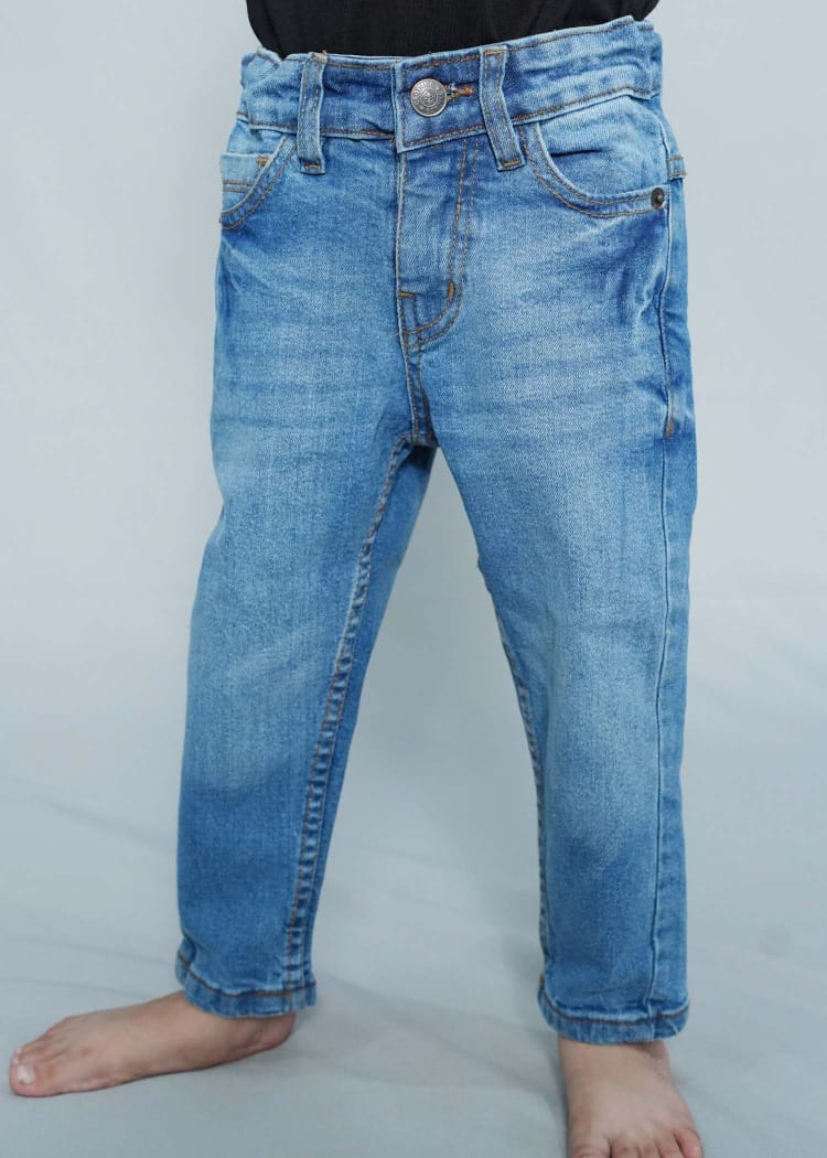 Boys Mid Blue Denim Pant