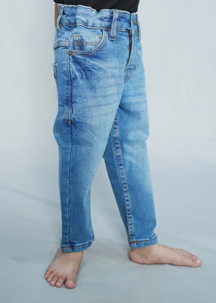 Boys Mid Blue Denim Pant