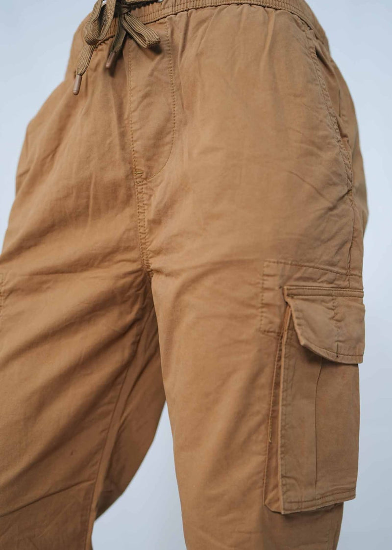 Mustard Brown Cotton Cargo Pant