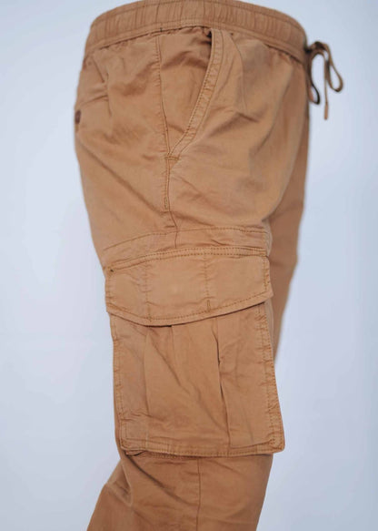 Mustard Brown Cotton Cargo Pant