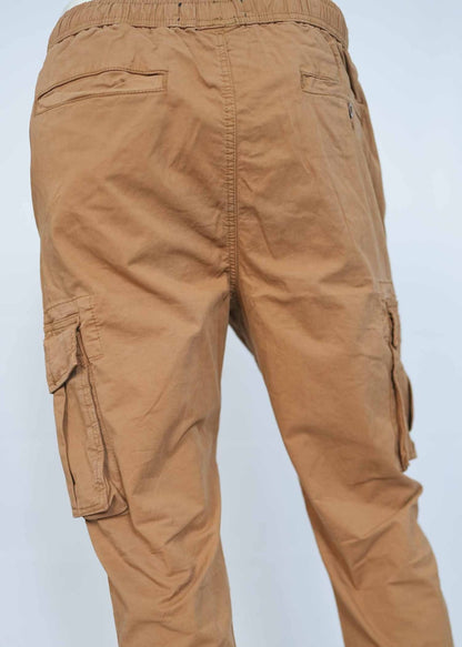 Mustard Brown Cotton Cargo Pant