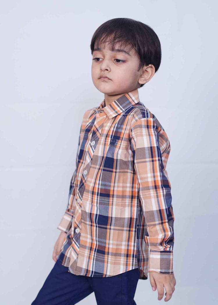 Full Sleeves Kids Multi Check shirts