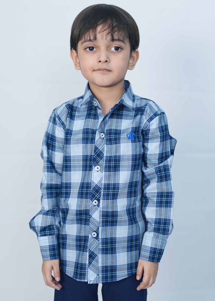 Boys Premium Cotton Check Shirt