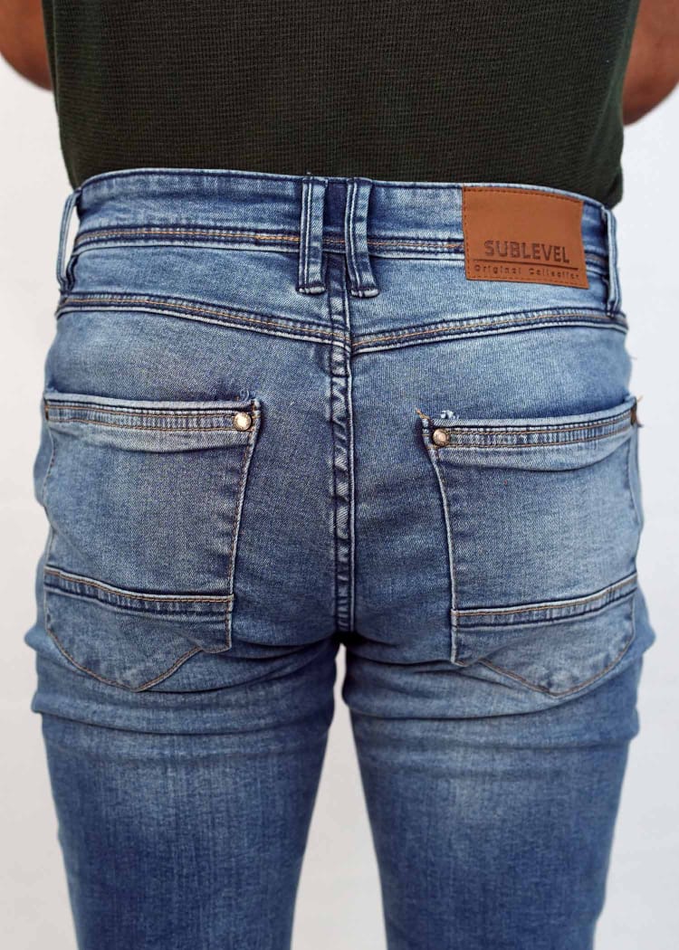 Sub Level Mid Blue Premium Denim Jeans