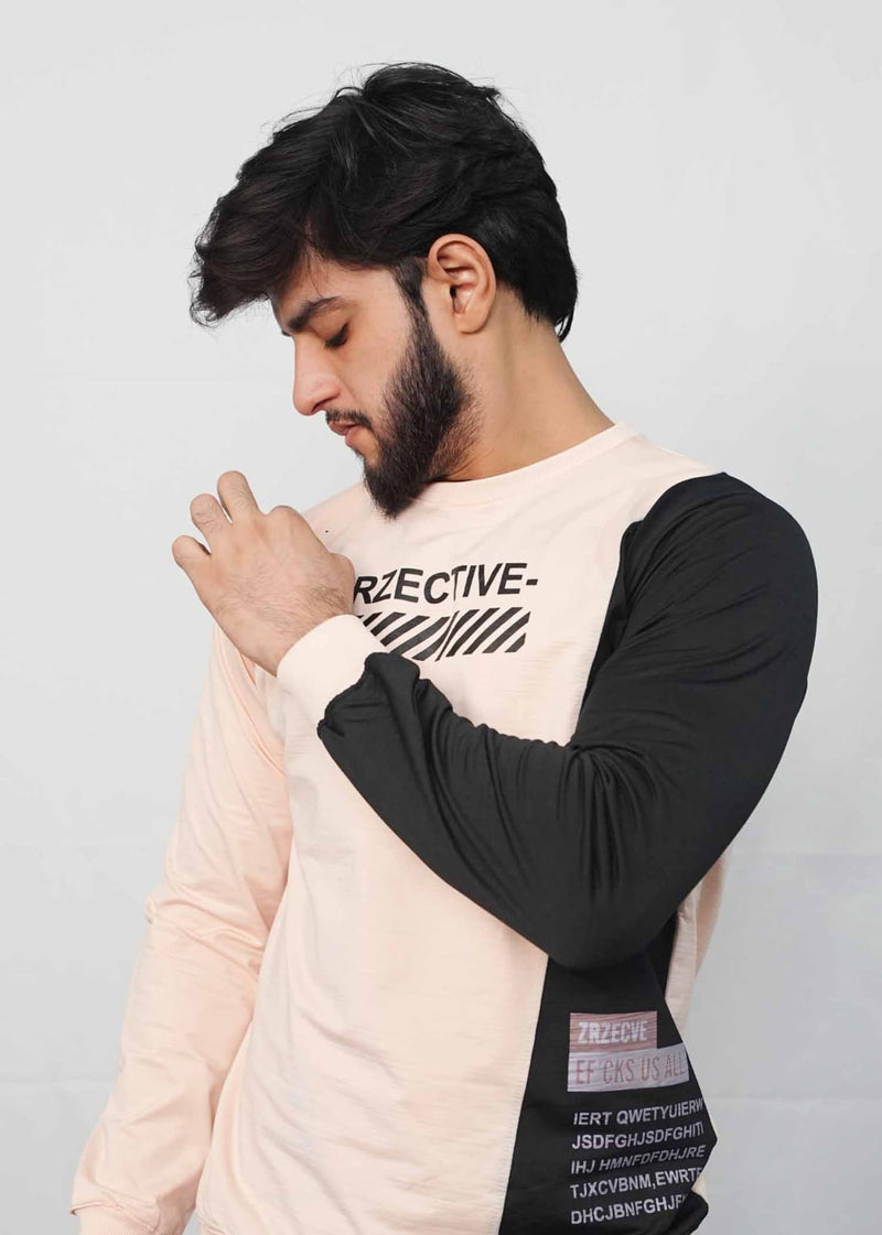 Peach & Black Men's Premium Sweat Shirt