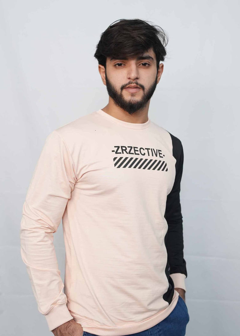 Peach & Black Men's Premium Sweat Shirt