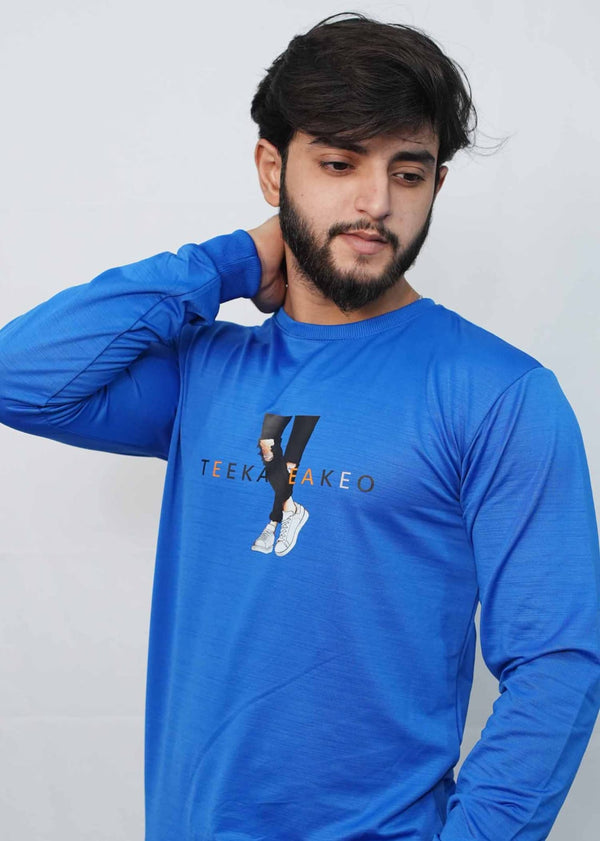 Royal Blue Athletic Fit Sweat Shirt