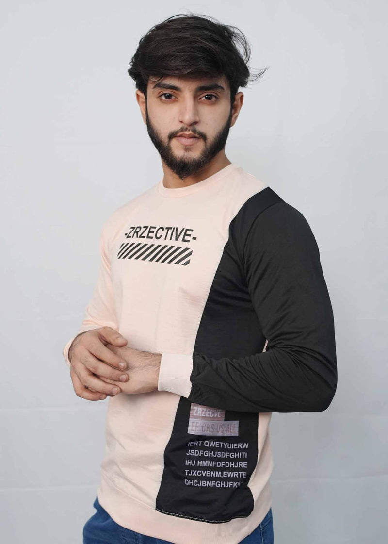 Peach & Black Men's Premium Sweat Shirt