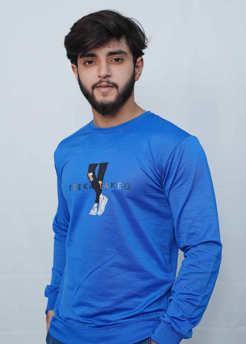 Royal Blue Athletic Fit Sweat Shirt