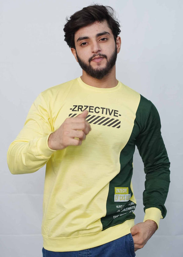 Lemon & Army Green Stretch Sweat Shirts