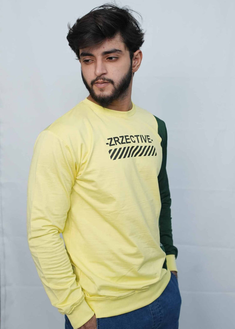 Lemon & Army Green Stretch Sweat Shirts