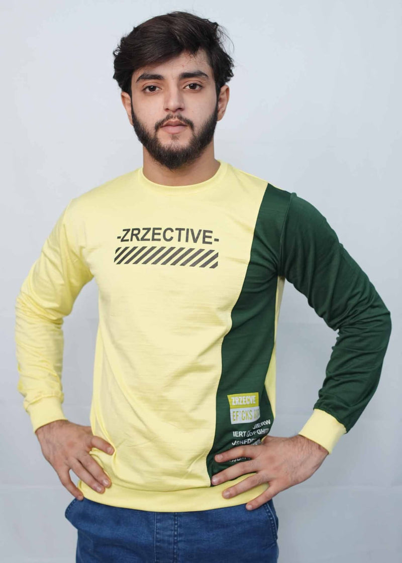 Lemon & Army Green Stretch Sweat Shirts