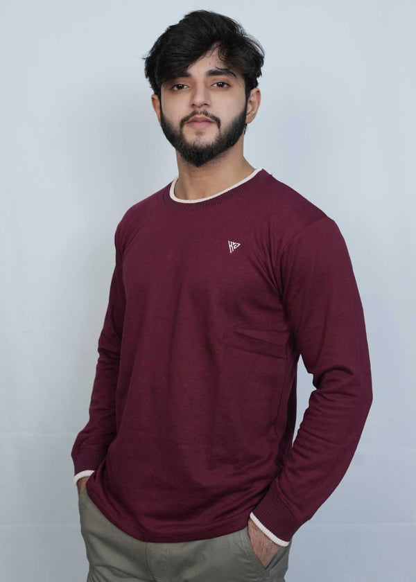 Men's Iconic Fit Maroon Sweat Shirt