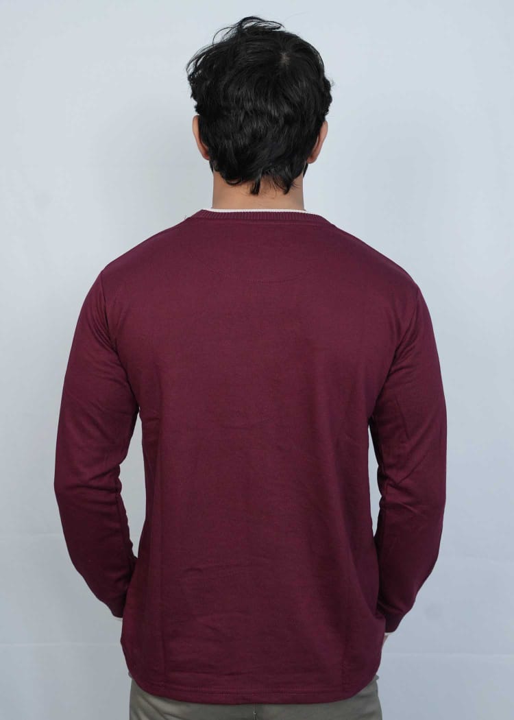 Men's Iconic Fit Maroon Sweat Shirt