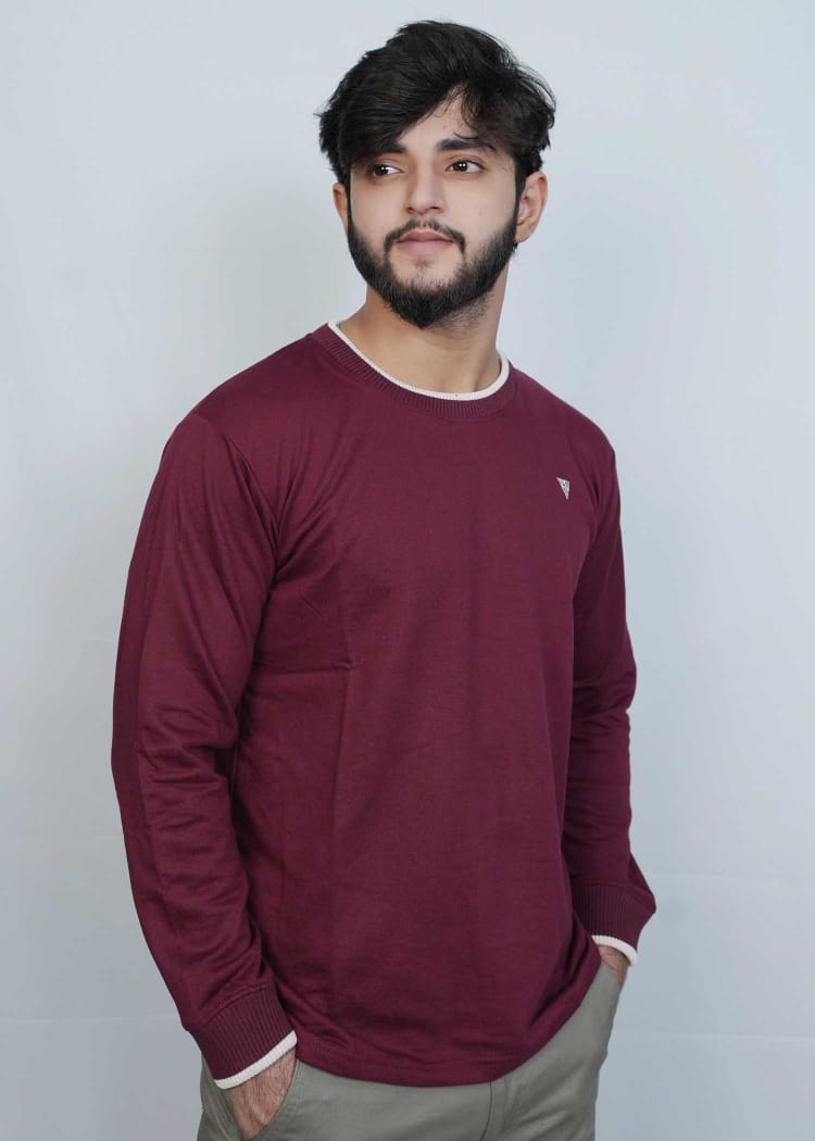 Men's Iconic Fit Maroon Sweat Shirt