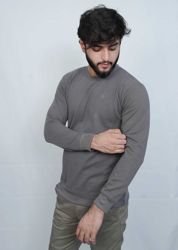 Men's Tailored Fit Grey Sweat Shirts