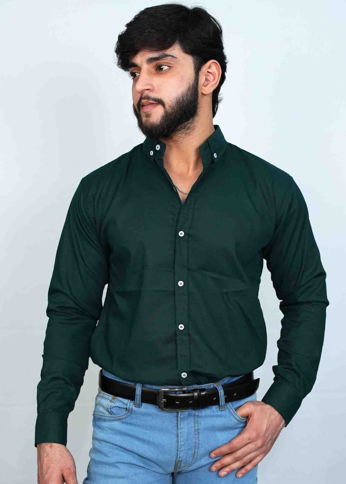 Stylish Army Green Casual Shirt