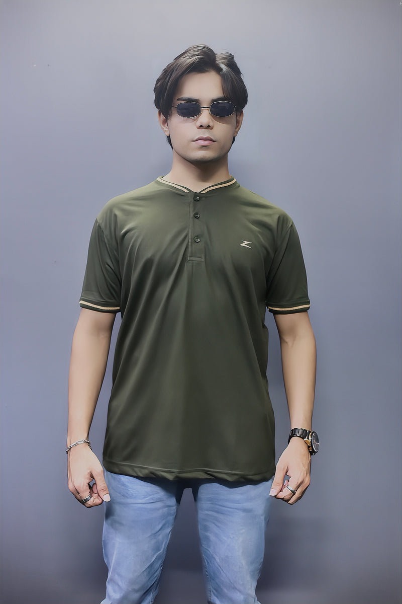 Henley Stylish Green T shirts