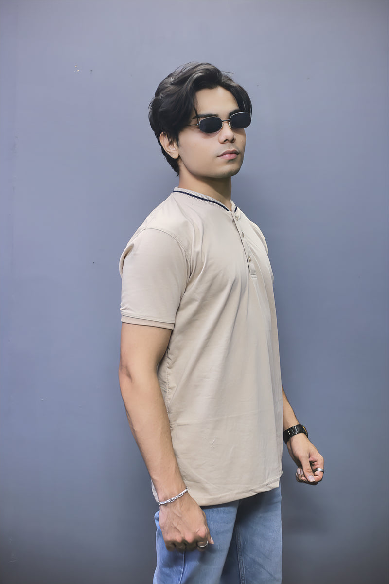 Henley Stylish Beige T shirts