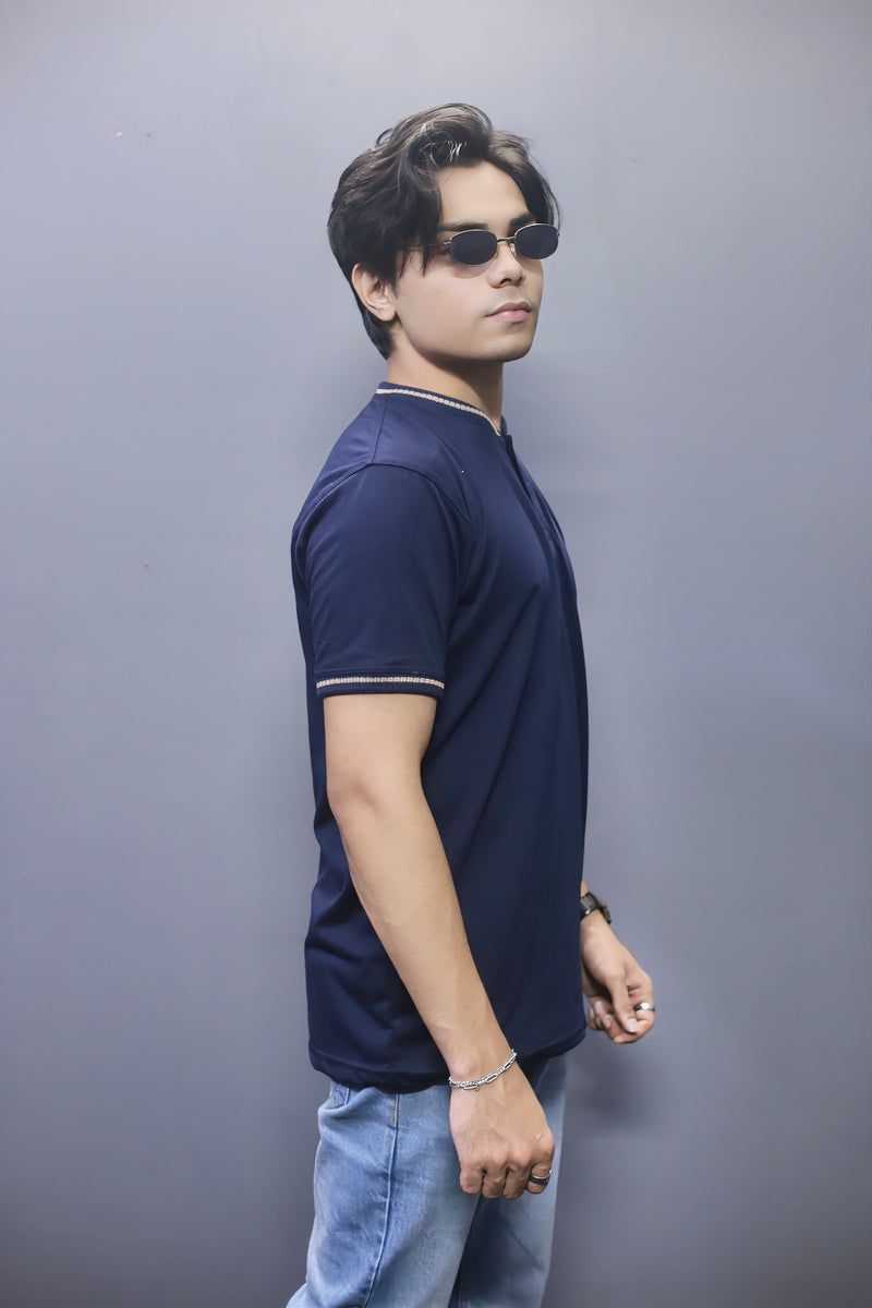 Henley Stylish Navy Blue T shirts