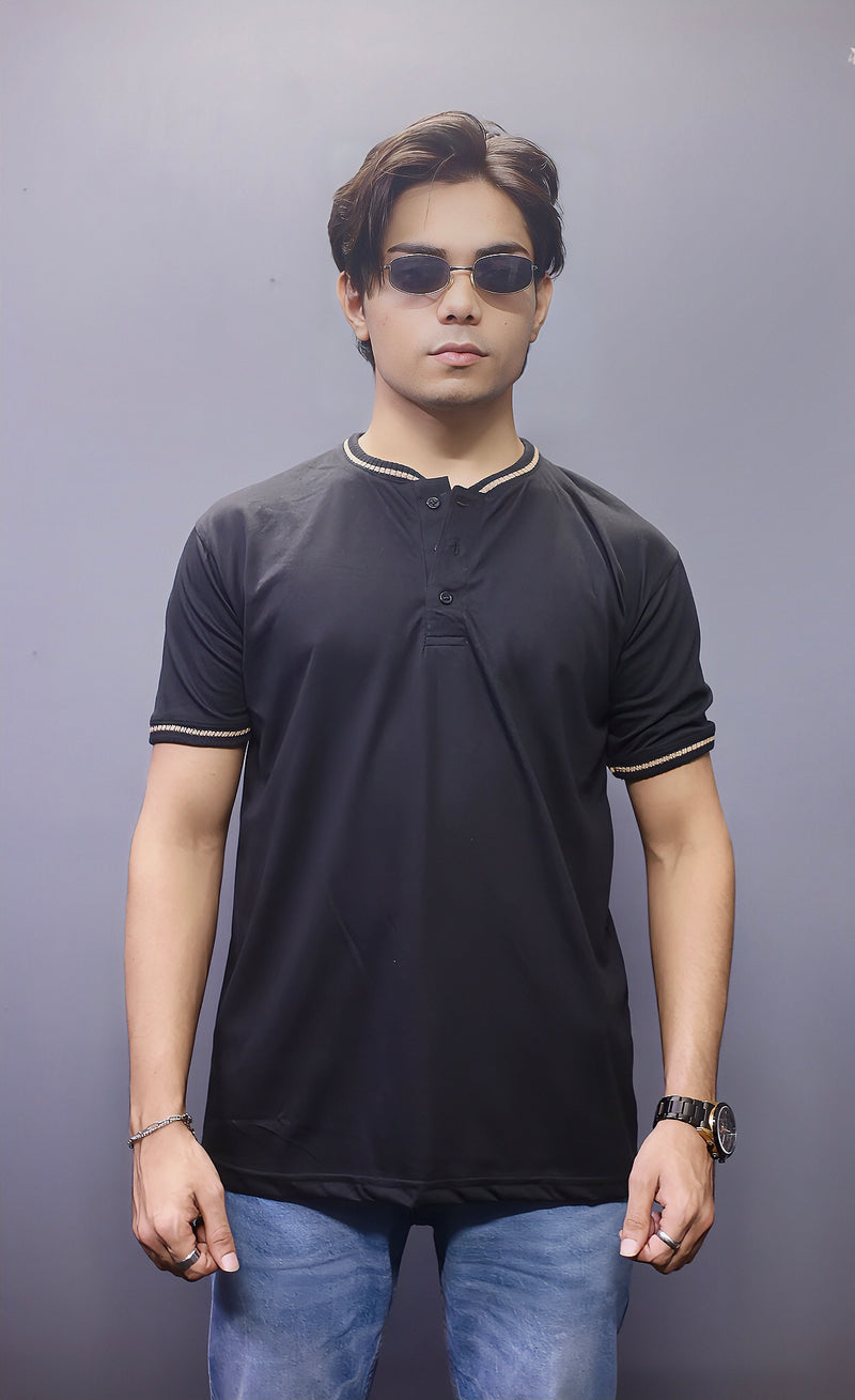  Henley Stylish Black T shirts