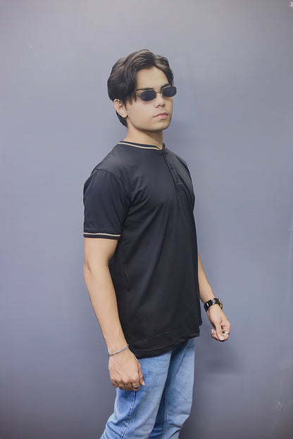  Henley Stylish Black T shirts