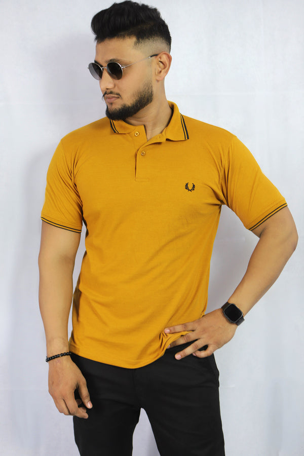 Mustard Colour Comfortable Mens Polo T shirts