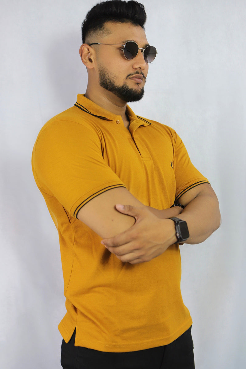 Mustard Colour Comfortable Mens Polo T shirts