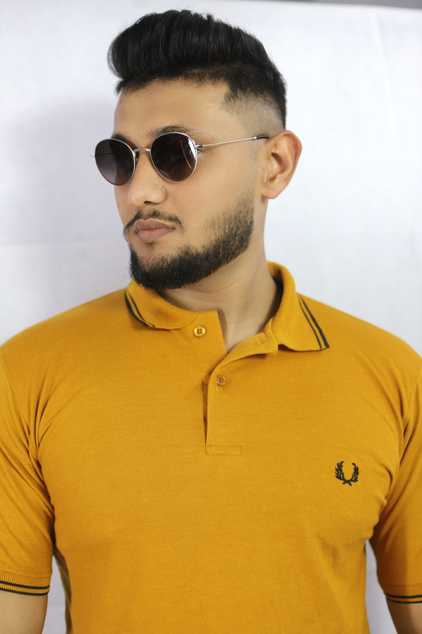 Mustard Colour Comfortable Mens Polo T shirts