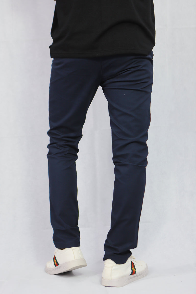 Navy Blue Plain Cotton Chino Pant