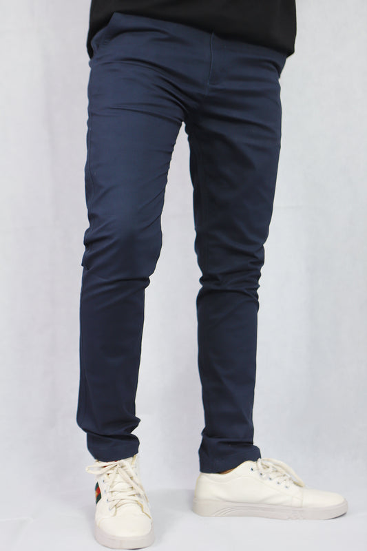 Navy Blue Plain Cotton Chino Pant