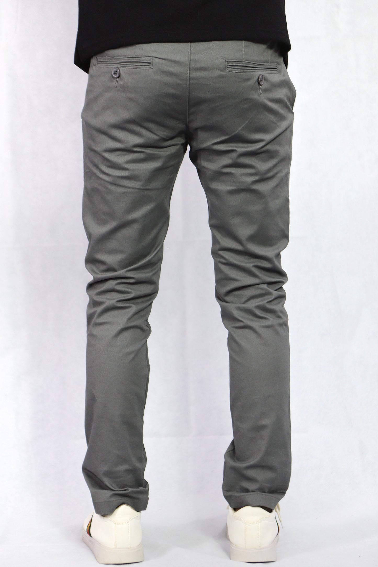 Comfortable Grey Cotton Chino Pant