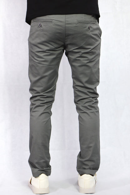 Comfortable Grey Cotton Chino Pant